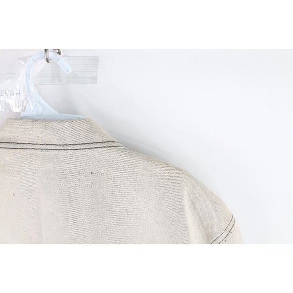 NOS Vtg 90s Marithe Francois Girbaud Mens Large Baggy Denim Trucker Jacket White - Picture 9 of 14